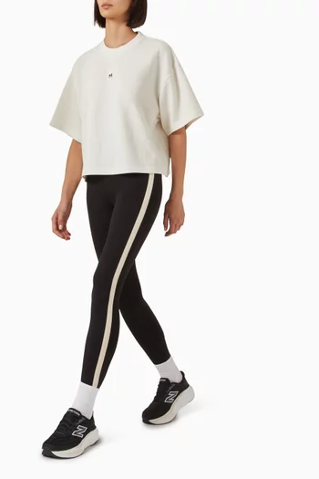 Printemps Crop T-shirt in Waffle Cotton-blend