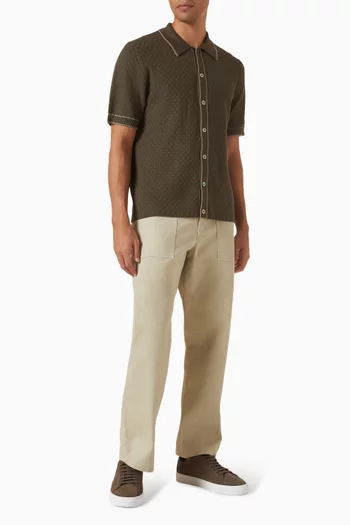 قميص بنقشة مربعات قماش منسوج قطن