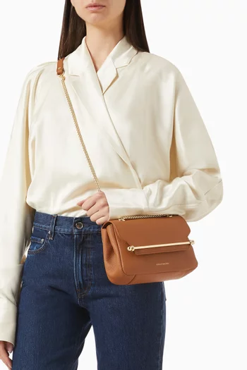 Mini East/West Soft Shoulder Bag in Leather