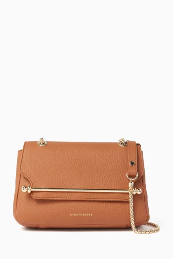 Mini East/West Soft Shoulder Bag in Leather