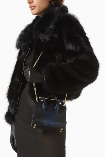 Nano Tote Bag in Lizard-embossed Leather
