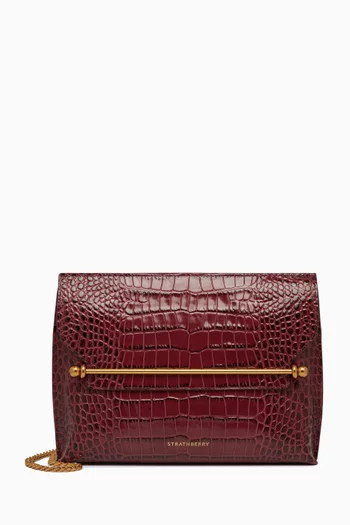 Stylist Crossbody Bag in Croc-embossed Leather