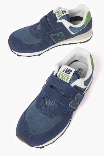 574 Hook-and-Loop Sneakers in Suede & Mesh