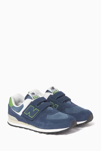 574 Hook-and-Loop Sneakers in Suede & Mesh