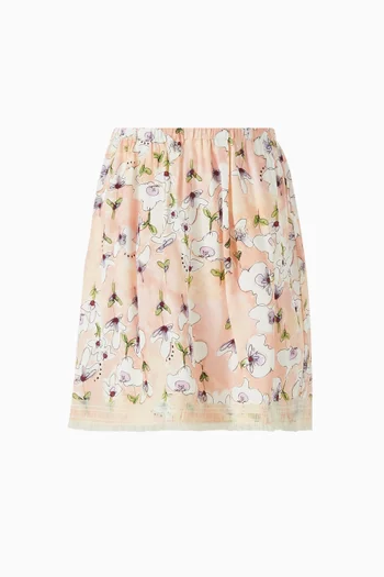 Ninfee Print Skirt in Viscose