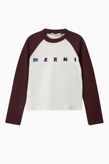 Sequins Logo T-shirt in Cotton-jersey