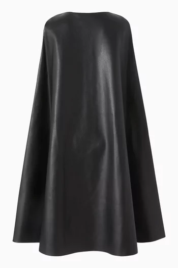 Mini Flared Dress in Coated Fabric