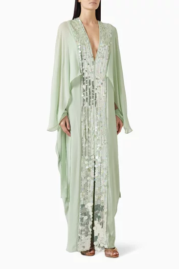 Julie Sequinned Kaftan in Charmeuse