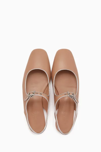 Kleo Slingback Flat Sandals in Leather, EU 39