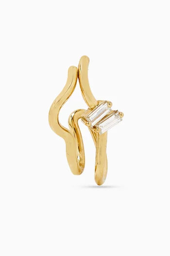Timeless Diamond Crooked Single Earring in 18kt Gold
