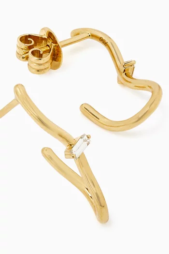 Large Timeless Baguette Diamond Earrings in 18kt Gold