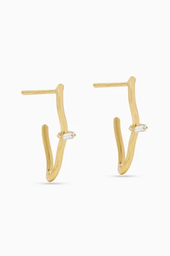 Large Timeless Baguette Diamond Earrings in 18kt Gold