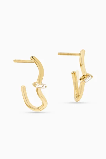 Medium Timeless Baguette Diamond Earrings in 18kt Gold