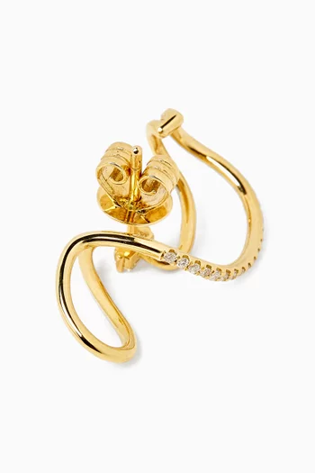 Timeless Diamond Wavy Single Earring in 18kt Gold
