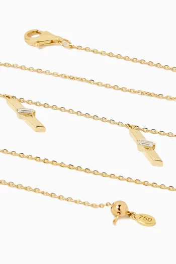 Timeless Baguettes Dangling Chain Necklace in 18kt Gold