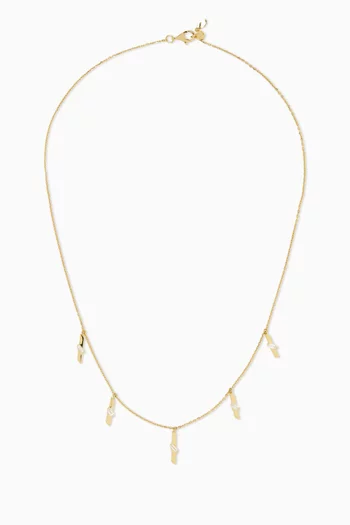 Timeless Baguettes Dangling Chain Necklace in 18kt Gold