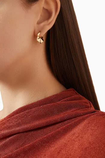 Plain Grove Diamond Hoop Earrings in 18kt Gold