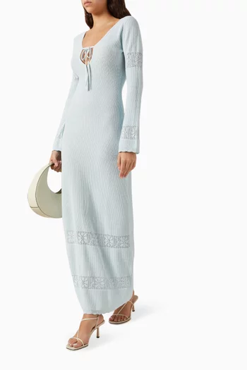 فستان ريتا طويل قطن وكروشيه