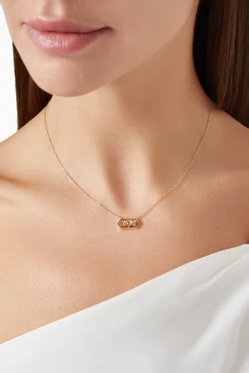 Beehive Honey Diamond & Sapphire Necklace in 18kt Gold