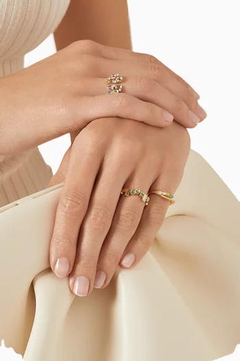 Beehive Diamond Stackable Ring in 18kt Yellow Gold