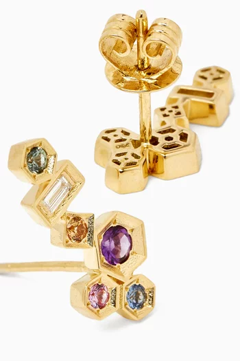 Honeycomb Crawler Earrings in 18kt Gold