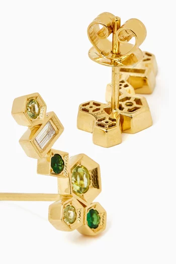 Honeycomb Crawler Earrings in 18kt Gold