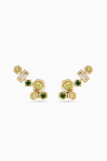 Honeycomb Crawler Earrings in 18kt Gold