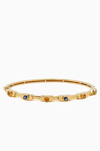 Beehive Sapphire Bangle in 18kt Gold