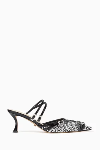 Crystal-embellished 65 Mules in Mesh