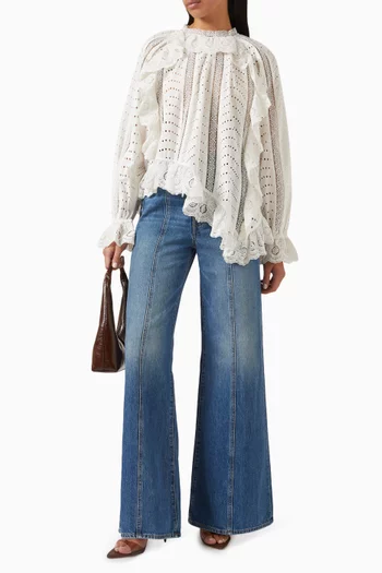 Marcella Asymmetrical Blouse in Cotton-poplin