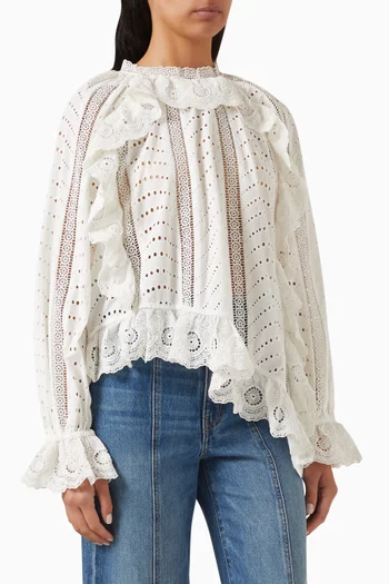 Marcella Asymmetrical Blouse in Cotton-poplin