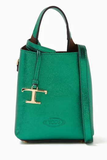 Micro Bag in Metallic Leather