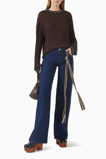 Embellished Sweater in Cable-knit