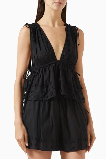 Anya Plunge Coverup Top in Cotton