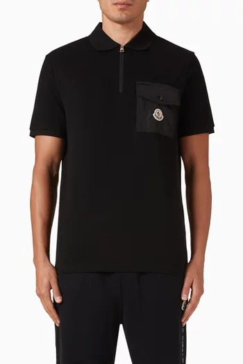 Patch-pocket Polo Shirt in Cotton Pique