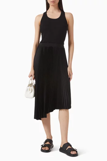 Pleated Skirt Dres in Cotton Blend