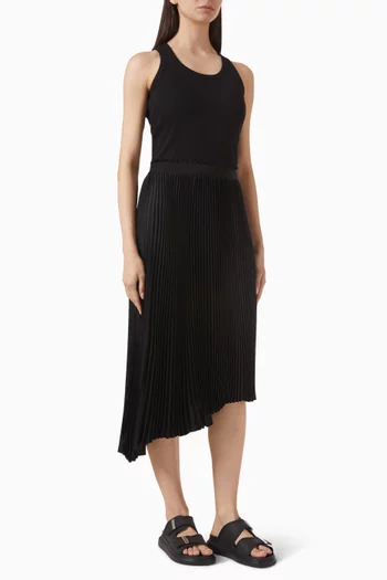 Pleated Skirt Dres in Cotton Blend
