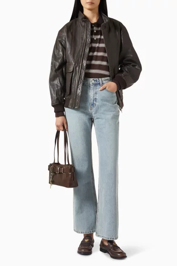 Stand-collar Jacket in Leather