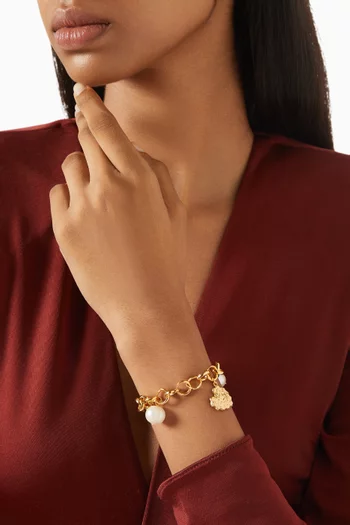 Charm Bracelet in 18kt Gold-plated Brass
