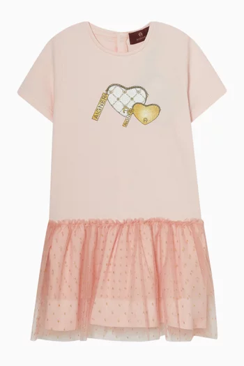 T-shirt Dress in Cotton & Tulle