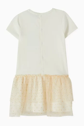 T-shirt Dress in Cotton & Tulle