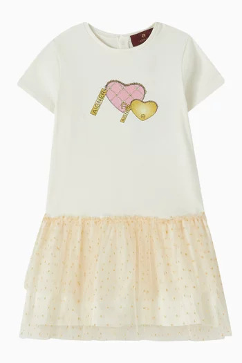 T-shirt Dress in Cotton & Tulle