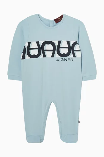 Graphic Logo-print Sleepsuit in Pima Cotton