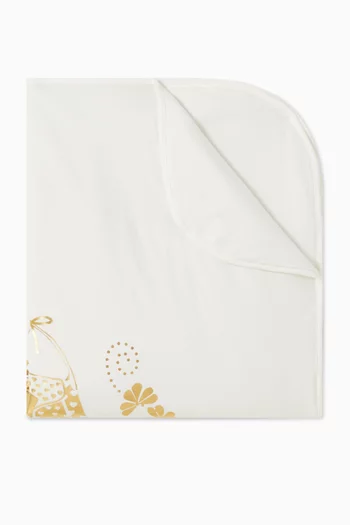 Bag-print Logo Baby Blanket in Stretch-cotton
