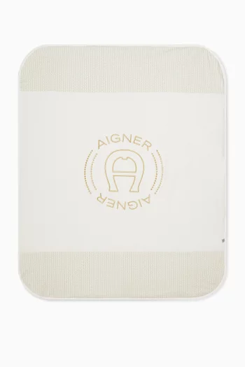Logo Baby Blanket in Pima Cotton
