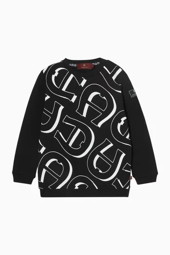 Printed Sweatshirt in Cotton