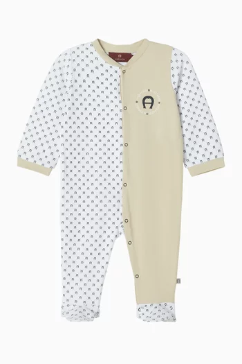 Colour-block Sleepsuit in Pima Cotton