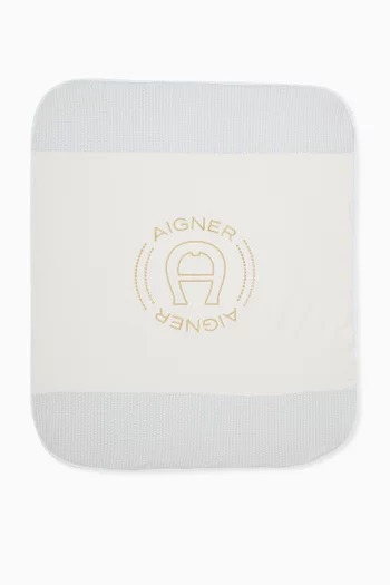 Logo Print Blanket in Cotton