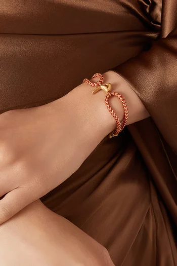 x Fozaza Bedouin Arabic Letter 'Ra' Bracelet in 18kt Gold
