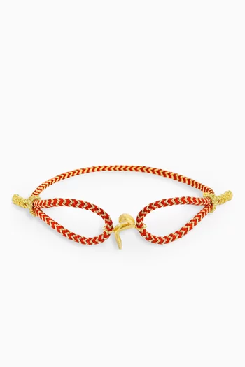 x Fozaza Bedouin Arabic Letter 'Ra' Bracelet in 18kt Gold